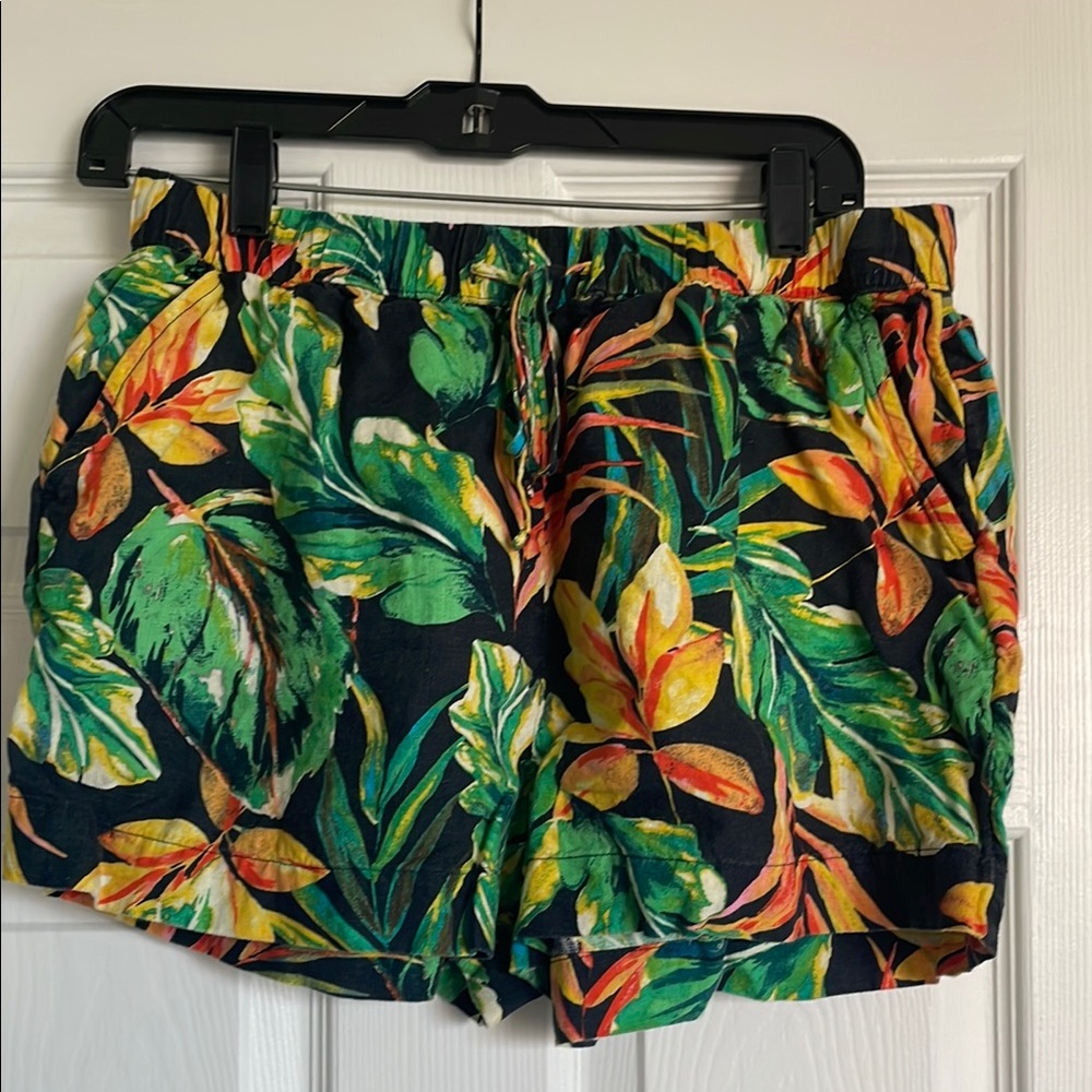 Women’s Nicole Miller Tropical Print Linen Shorts